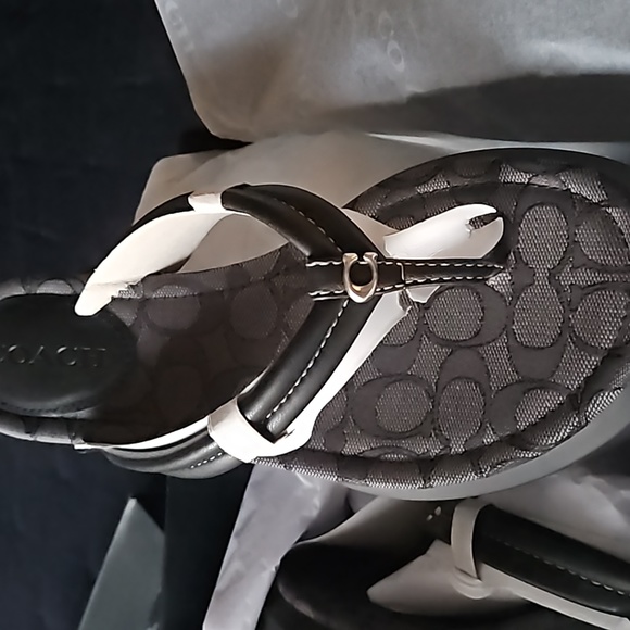 Coach platform sandals black 10 - Picture 2 of 7